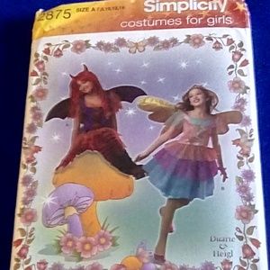 Simplicity Girls Costume W/Wings 2 Styles